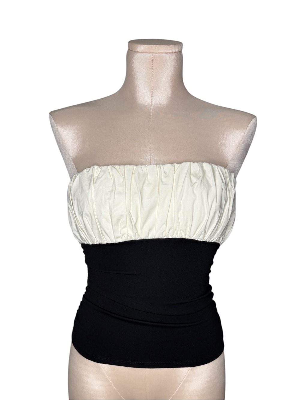 × Anja Dujaković Mac Tube Top in Black & Ivory